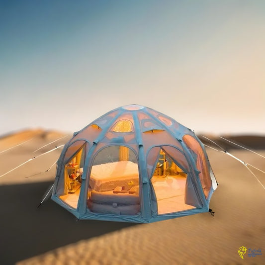 Luxury Outdoor Glamping Dome Tent Villa - Free Premium Camping Set & Stove Package(upto 10 person)- Green