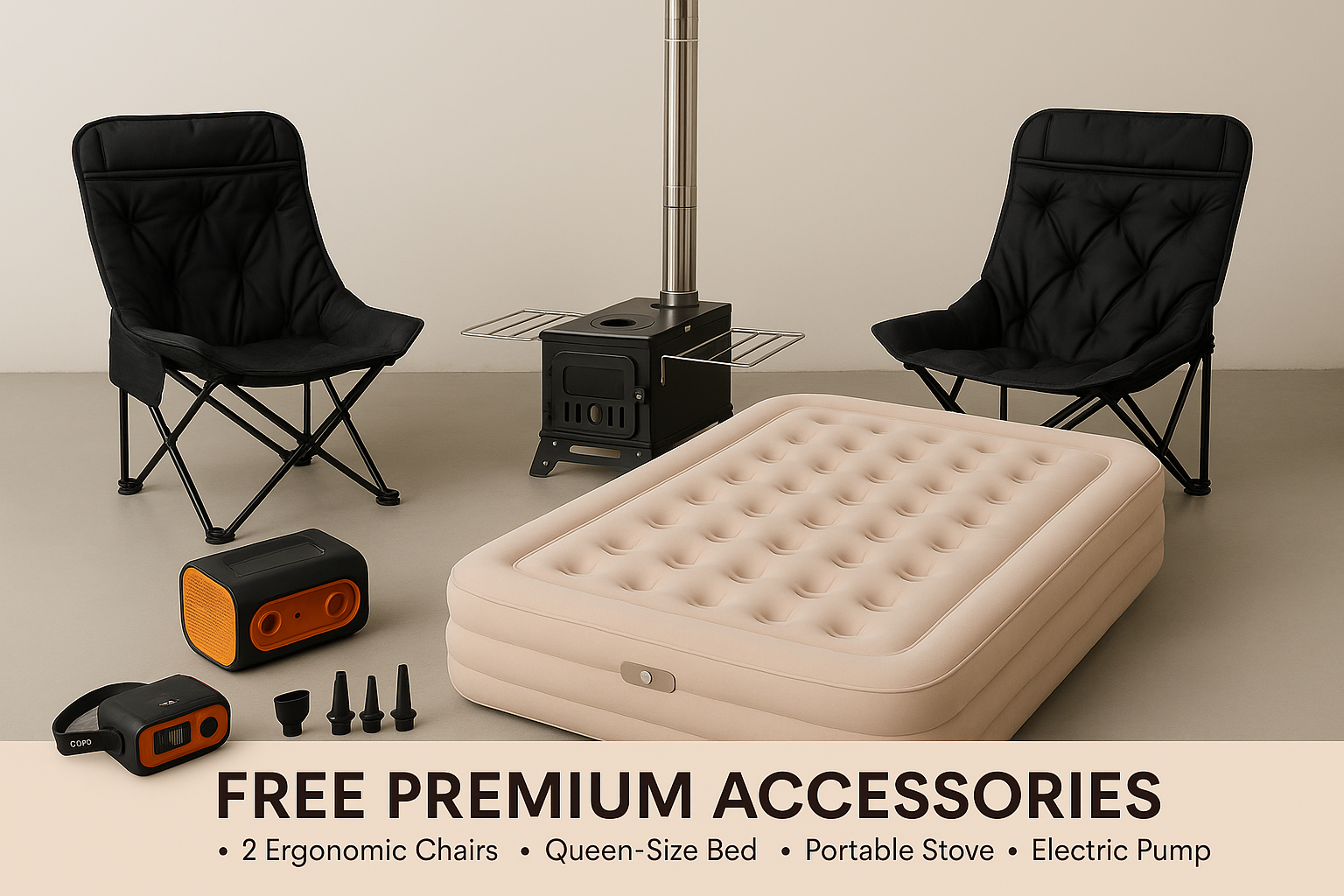 Camping Accessories with Free Premium Label