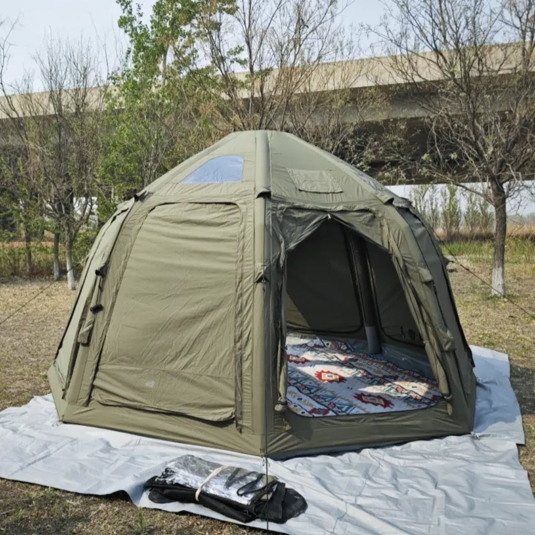 Luxury Outdoor Glamping Dome Tent Villa - Free Premium Camping Set & Stove Package(upto 10 person)- Green
