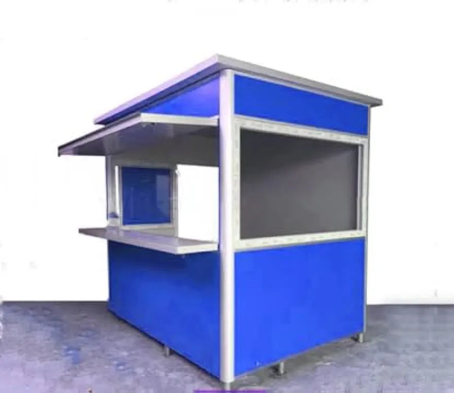 Commercial Food Kiosk, Prefabricated Shop Stand, 5x5x7.5 Feet, (Blue)
