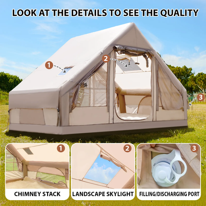Luxury Inflatable Camping Tent - For 3-4 Persons