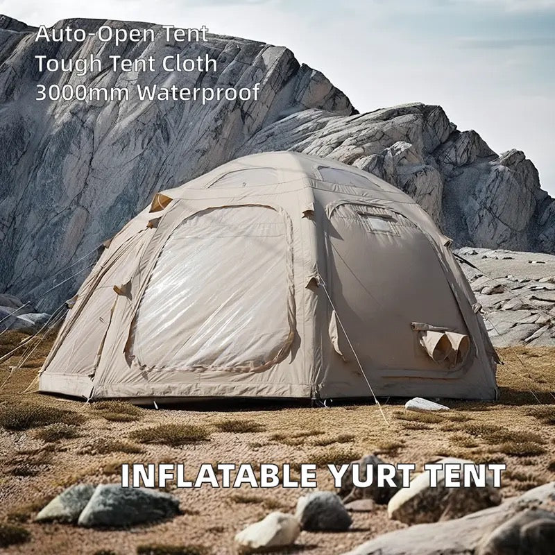 Luxury Outdoor Glamping Dome Tent Villa - Free Premium Camping Set & Stove Package(upto 10 person)- Green