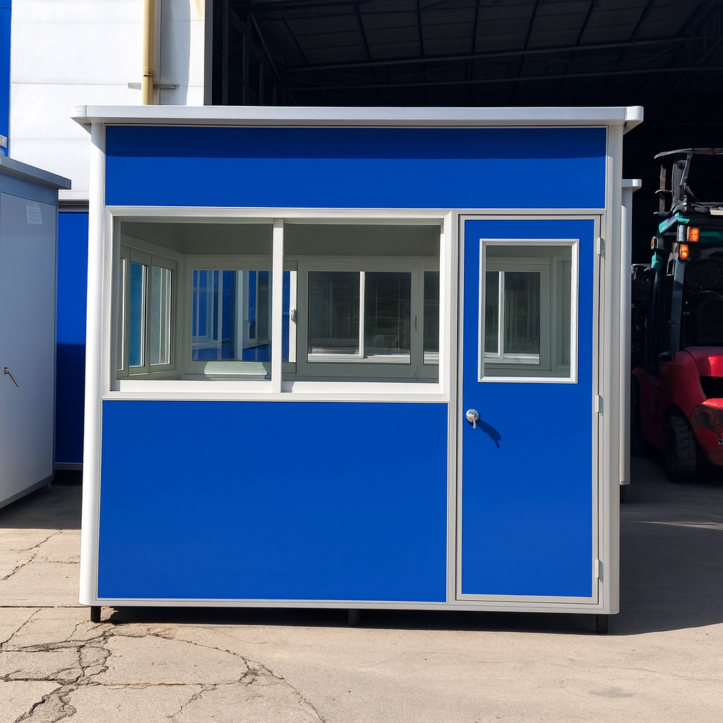 (6.5x5.0x7.5 ft) Portable Security Guard Cabin, Outdoor Modern Security Booth with Alarm Light- Extra Thick