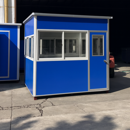 (6.5x5.0x7.5 ft) Portable Security Guard Cabin, Outdoor Modern Security Booth with Alarm Light- Extra Thick
