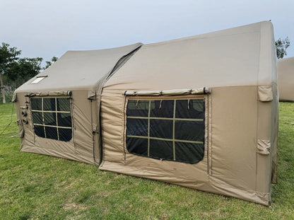 Luxury Inflatable Camping Tent Villa for 10-12 People with free Premium Accessories (Bed, Stove, Chairs & Electric Pump)