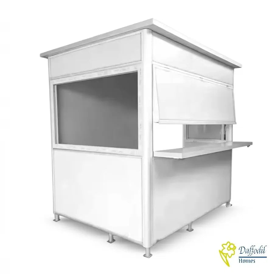 Commercial Food Kiosk, Prefabricated Shop Stand, 5x5x7.5 Feet, White