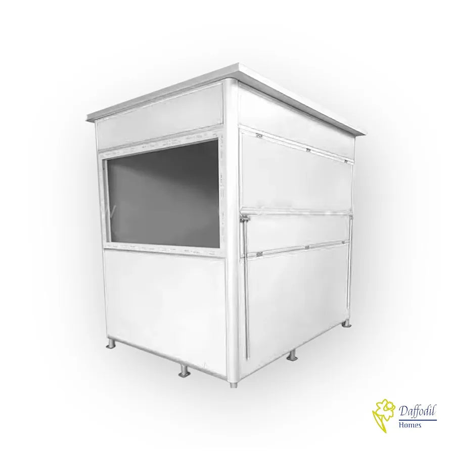 Commercial Food Kiosk, Prefabricated Shop Stand, 5x5x7.5 Feet, White