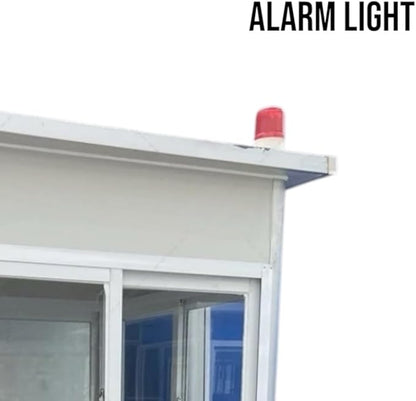 (5x6.5x7.5ft) Portable Security Guard Cabin, Outdoor Modern Security Booth with Alarm Light(White)