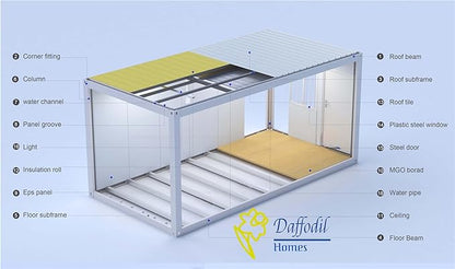 Portable Prefabricated Container Office/Room/House, 30 Minute Installation, No Crane Required(20ft)