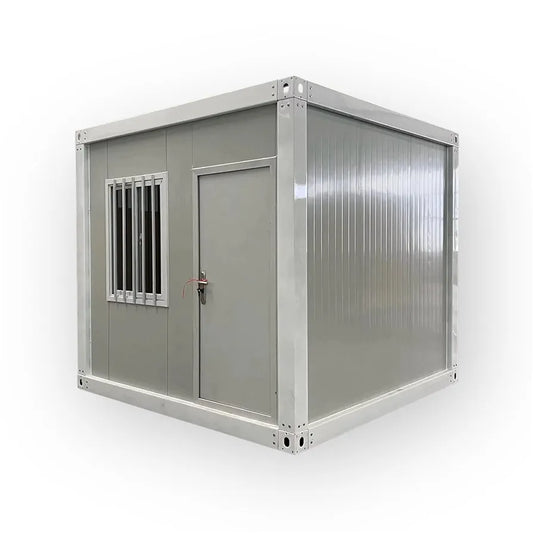 Portable Office/Storage Container, 10x10x10 ft, Quick 15-Min Assembly, Steel Frame with Window and Door, (White)