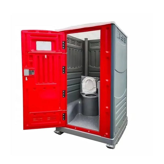 Heavy Duty HDPE Plastic Portable Toilet/Restroom (Red)