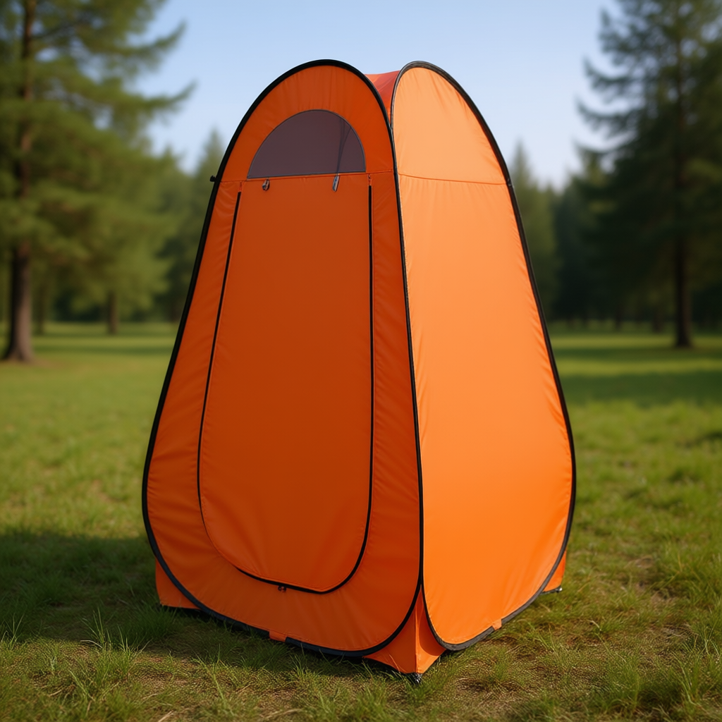 Portable Pop-Up Orange Shower Tent 1-2 Person Waterproof Camping Shelter
