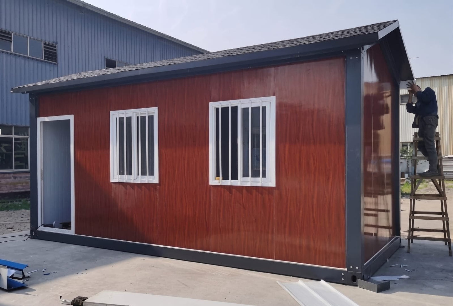 20ft x 10ft Portable Prefabricated Container House | Modern Alloy Steel Modular Cabin with Door & Windows