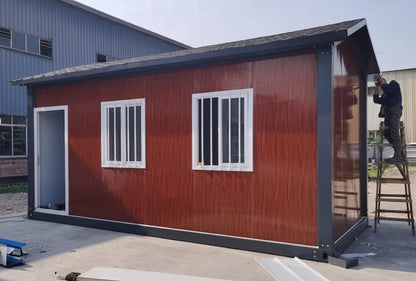 20ft x 10ft Portable Prefabricated Container House | Modern Alloy Steel Modular Cabin with Door & Windows