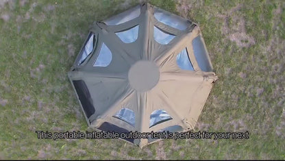 Luxury Outdoor Glamping Dome Tent Villa - Free Premium Camping Set & Stove Package(upto 10 person)- Green
