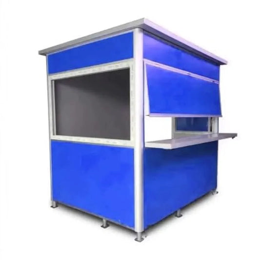 Commercial Food Kiosk, Prefabricated Shop Stand, 5x5x7.5 Feet, (Blue)