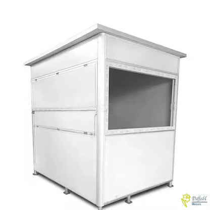 Commercial Food Kiosk, Prefabricated Shop Stand, 5x5x7.5 Feet, White