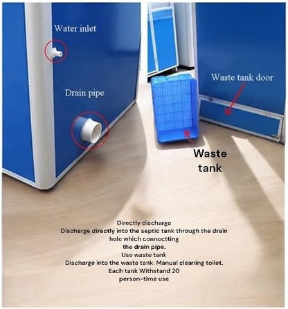 Portable outdoor toilet/restroom, high grade prefabricated portable mobile toilet for outdoor use(blue)