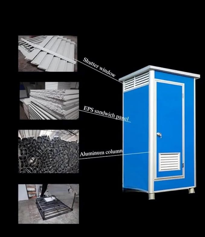 Portable outdoor toilet/restroom, high grade prefabricated portable mobile toilet for outdoor use(blue)