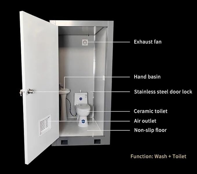 Heavy duty Portable outdoor toilet/restroom, high grade prefabricated portable mobile toilet for outdoor use(Assembly required)