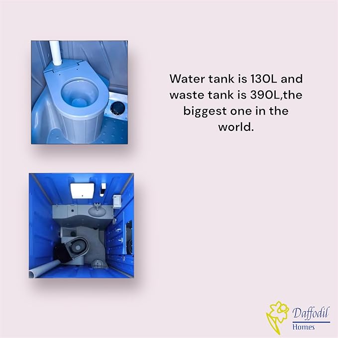 Heavy Duty HDPE Plastic Portable Toilet/Restroom (Blue)