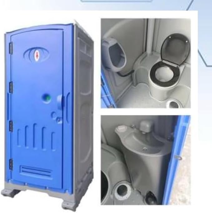 Heavy Duty HDPE Plastic Portable Toilet/Restroom (Blue)